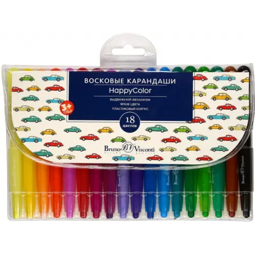 Bruno Visconti Карандаши восковые "Multicolor", 18 цветов
