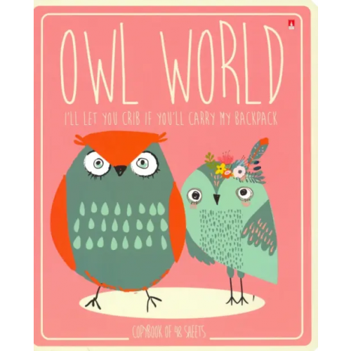 Альт Тетрадь на скрепке "Cute owls", 48 листов, А5, клетка