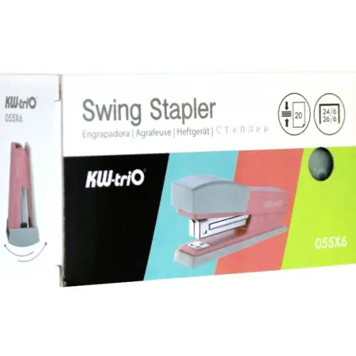 KW-Trio Степлер "Swing Standing", 24/6, 26/6, сшивает до 20 листов, цвет: зеленый