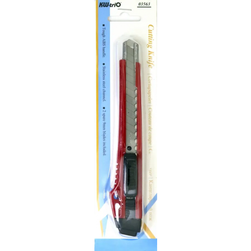 KW-Trio Нож канцелярский KW-trio, цвет: красный, 9 мм, арт. 3563red