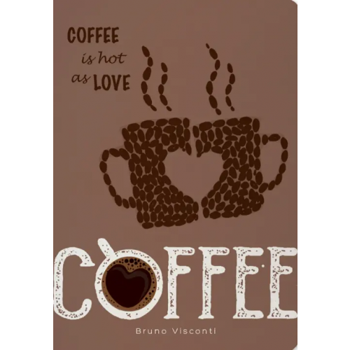 Тетрадь "Bruno Visconti. Coffee as hot as love", 32 л, клетка