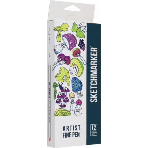 Sketchmarker Набор капиллярных ручек "Artist fine pen Basic 4", 12 цветов