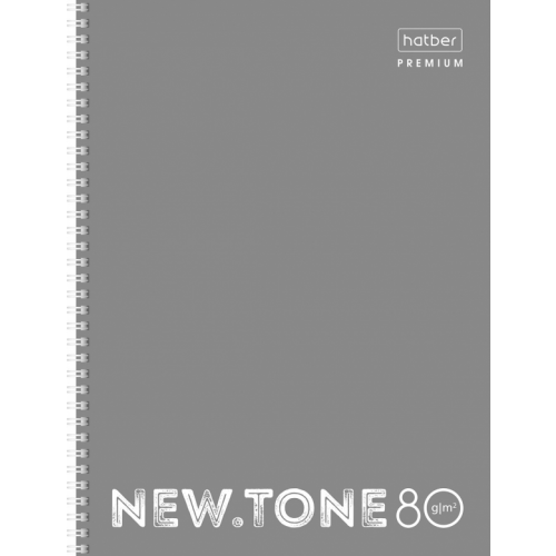 Хатбер Тетрадь на гребне "NEWtone Pastel. Серый жемчуг", А4, 80 листов, линия