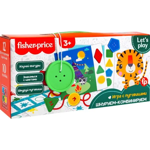 Vladi Toys Игра настольная с пуговицами Fisher-Price. Шнуруем - комбинируем