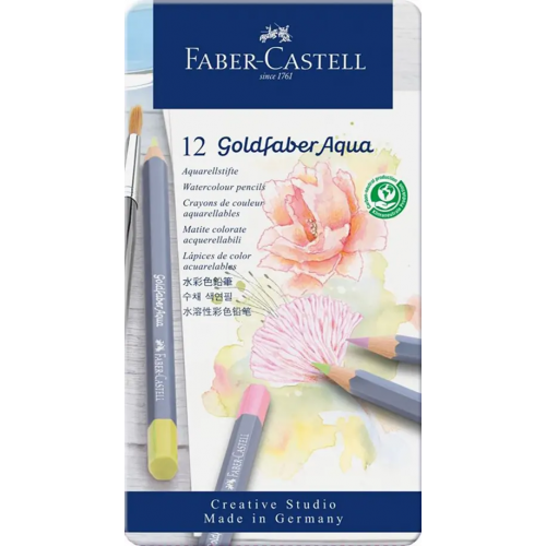 Faber-Castell Карандаши акварельные "Goldfaber Aqua", 12 пастельных цветов