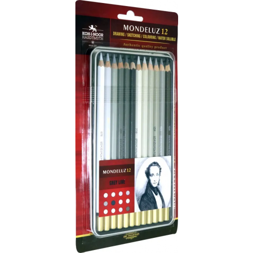 Koh-I-Noor Карандаши акварельные "Mondeluz Grey Line", 12 цветов