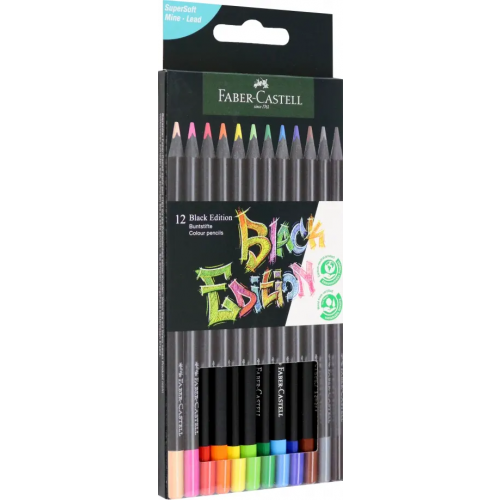 Faber-Castell Карандаши цветные "Black Edition", 12 цветов