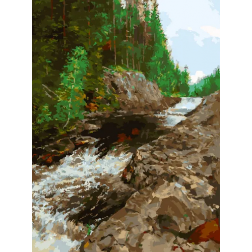 Белоснежка Живопись на холсте. Водопад Кивач, 30x40 см