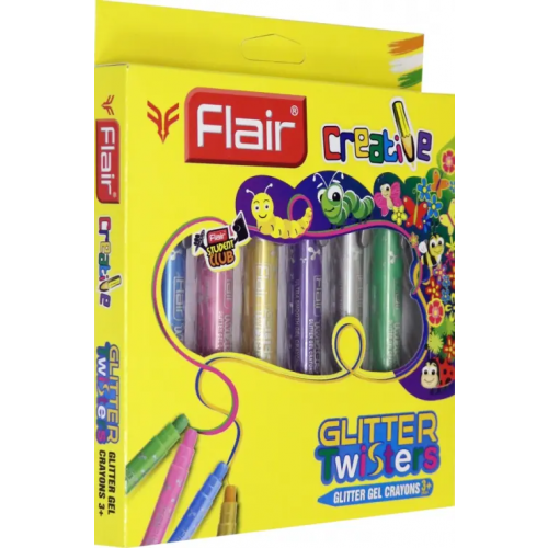 Flair Гелевые мелки "Creative", с блестками, 6 цветов