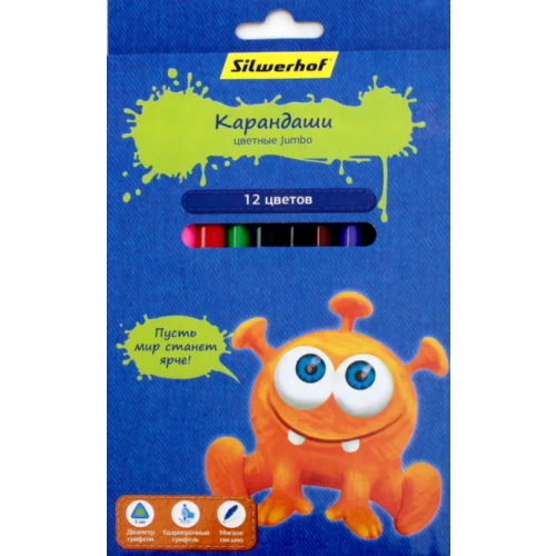 Silwerhof Карандаши цветные "Джинсовая коллекция", 12 цветов
