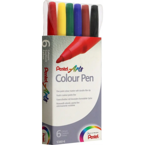 Фломастеры Pentel "Color Pen", 6 цветов