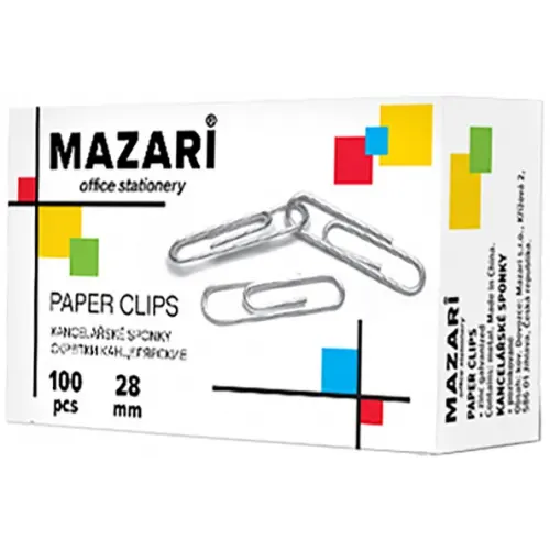 MAZARI Скрепки 28 мм, 100шт оцинк. (M-6884)