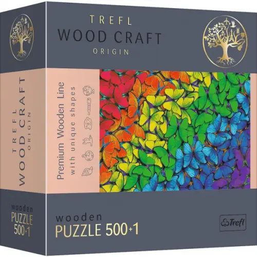 Trefl Puzzle-501 деревянный Радужные бабочки