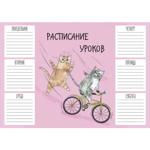 Феникс+ Расписание уроков А4, Два кота