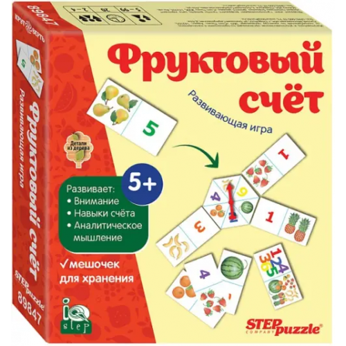 Степ Пазл Развивающая игра. Фруктовый счет