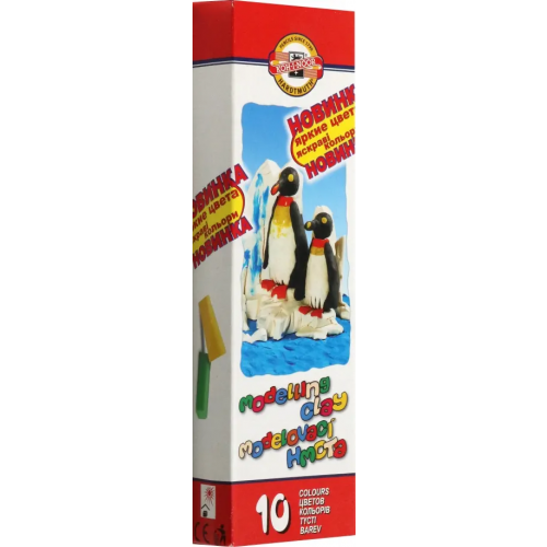 Koh-I-Noor Пластилин Penguin, 10 цветов, со стеками