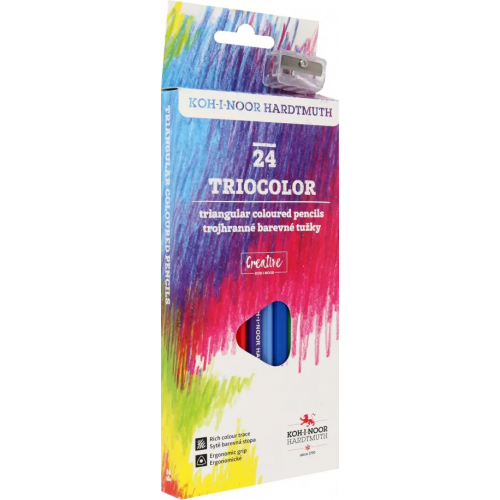 Koh-I-Noor Карандаши цветные Triocolor 3134, 24 цвета, с точилкой