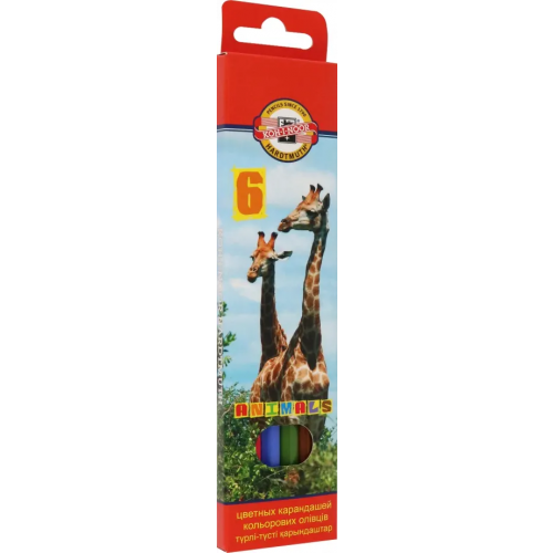 Koh-I-Noor Карандаши цветные Животные 3551, 6 цветов