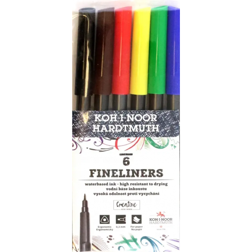 Koh-I-Noor Набор линеров. Fineliners, 6 цветов