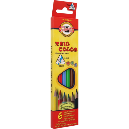 Koh-I-Noor Карандаши цветные. Triocolor, 6 цветов