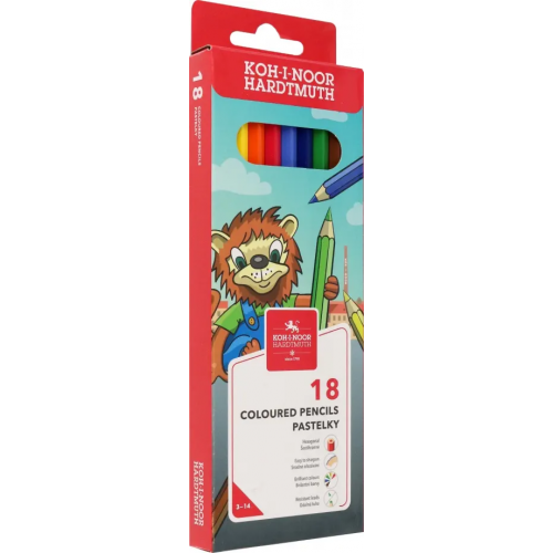 Koh-I-Noor Карандаши цветные Lion 3553, 18 цветов