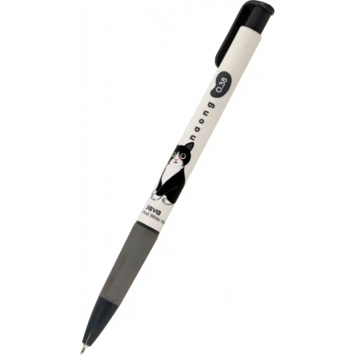 JAVA Ручка шариковая автоматическая Naong Black-White Manx, черная