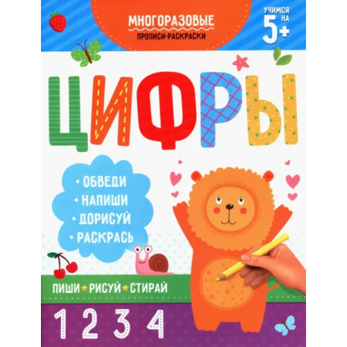 Феникс+ Раскраска-пропись. Пиши-рисуй-стирай. Цифры