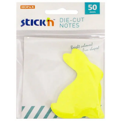 Stickn Блок для записей самоклеящийся 50 листов, желтый кролик