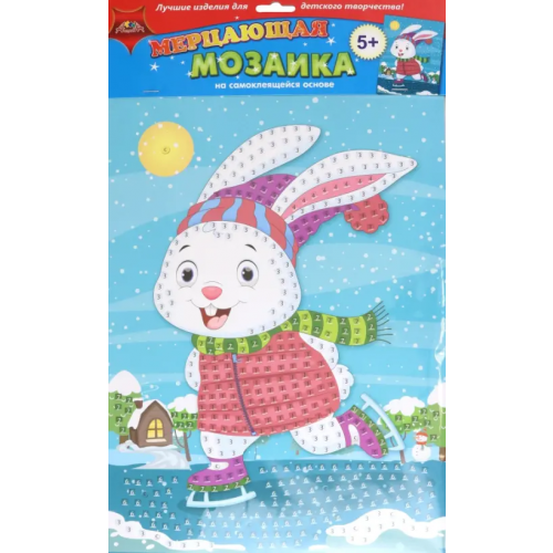 АппликА Аппликация из мягкого пластика Зайка на катке