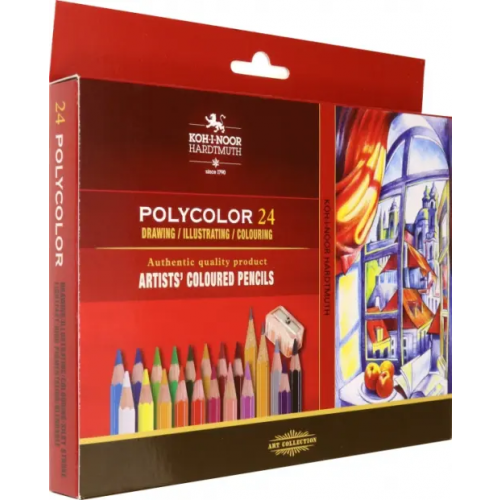 Koh-I-Noor Карандаши цветные художественные Polycolor 3834, 24 цвета