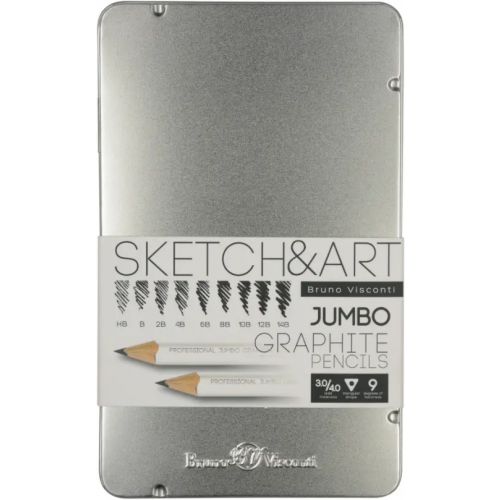 Bruno Visconti Набор из 9 чернографитовых карандашей Sketch&Art Jumbo, HB-14B