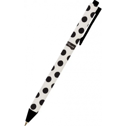 Bruno Visconti Ручка шариковая автоматическая ArtClick. Black Polka-Dot, 0.5 мм, синяя