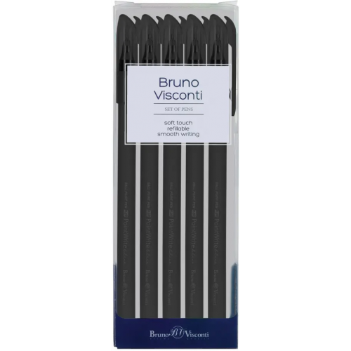 Bruno Visconti Набор из 5 шариковых ручек PointWrite. Black, 0.38 мм, синий