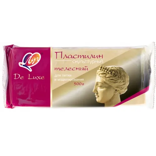 Луч Пластилин скульптурный De Luxe, телесный, 500 гр