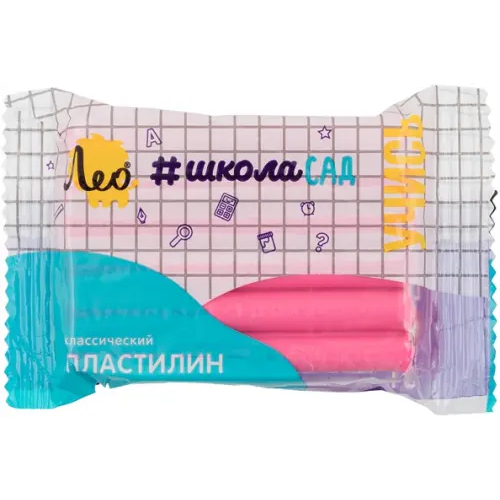 Лео Пластилин классический Учись, розовый, 50 гр