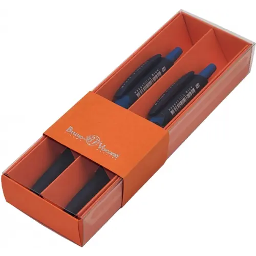 Bruno Visconti Набор шариковых автоматических ручек HappyClick. Милитари Navy, синие, 2 штуки