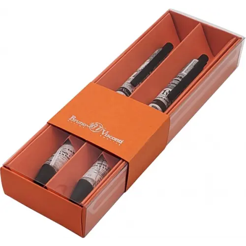 Bruno Visconti Набор шариковых автоматических ручек ArtClick. Газета, синие, 2 штуки
