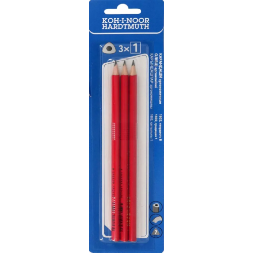Koh-I-Noor Карандаши чернографитные Triograph, B, 3 штуки