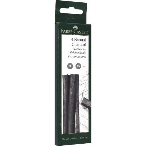 Faber-Castell Уголь натуральный Pitt Monochrome, 9-15 мм, 4 штуки