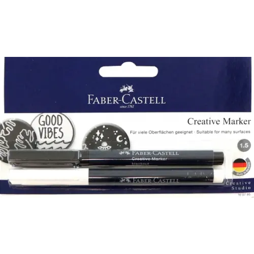 Faber-Castell Маркеры Creative Studio, 2 штуки, белый, черный