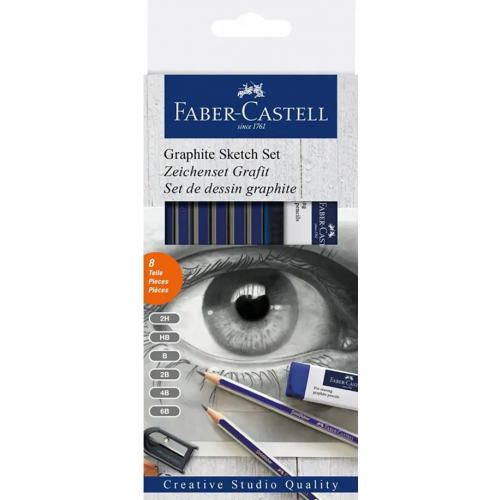 Faber-Castell Набор карандашей чернографитовых GOLDFABER, 6 штук, ластик, точилка