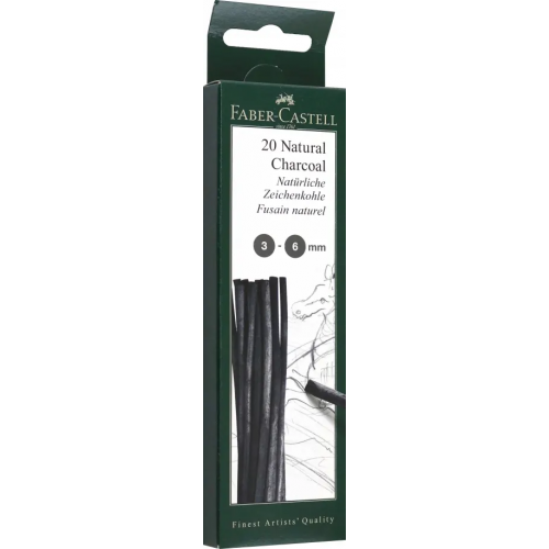 Faber-Castell Уголь натуральный Monochrome, 3-6 мм, 12 штук