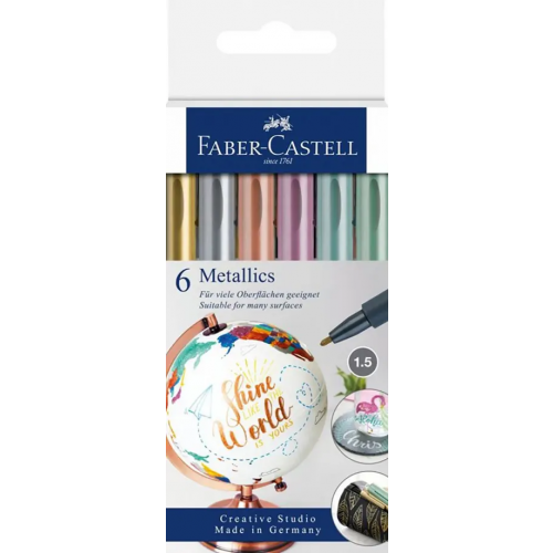 Faber-Castell Маркеры Metallics, 6 цветов металлик