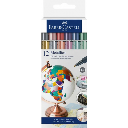 Faber-Castell Маркеры Metallics, 12 цветов металлик
