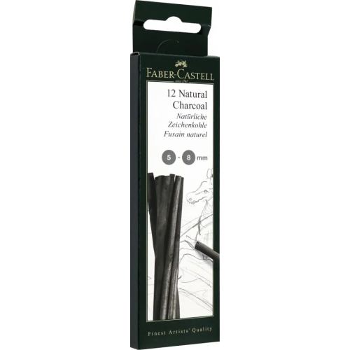 Faber-Castell Уголь натуральный Pitt Monochrome, 5-8 мм, 14 штук