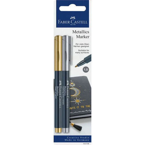 Faber-Castell Маркеры Creative Studio, 2 штуки, золото, серебро