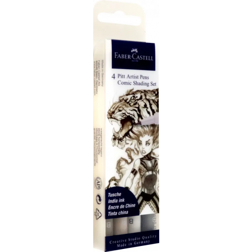 Faber-Castell Ручки капиллярные Comic Brush, 4 штуки