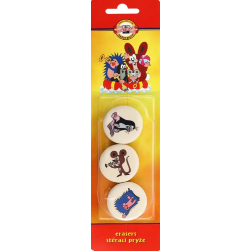 Koh-I-Noor Ластик мягкий круглый Mole, для карандашей 3В-3Н, 3 штуки