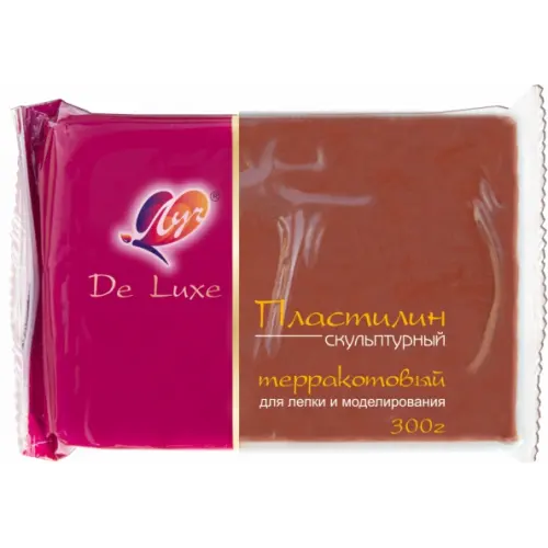 Луч Пластилин скульптурный De Luxe, терракотовый, 300 г