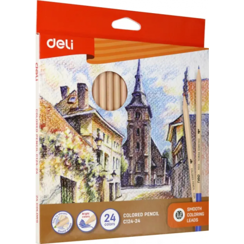 Deli Карандаши цветные, 24 цвета
